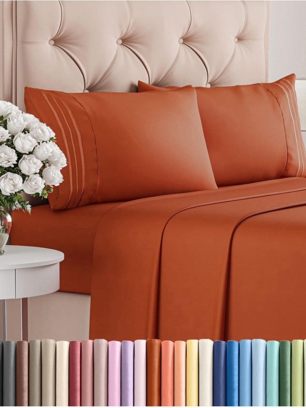 CGK linens King - Terracotta Sheet Set - Polyester Soft Home Bedding